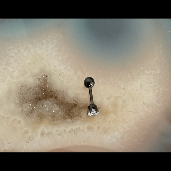 Gunmetal barbell earring cartilage tragus helix nose ring stud conch NEW - Picture 7 of 12